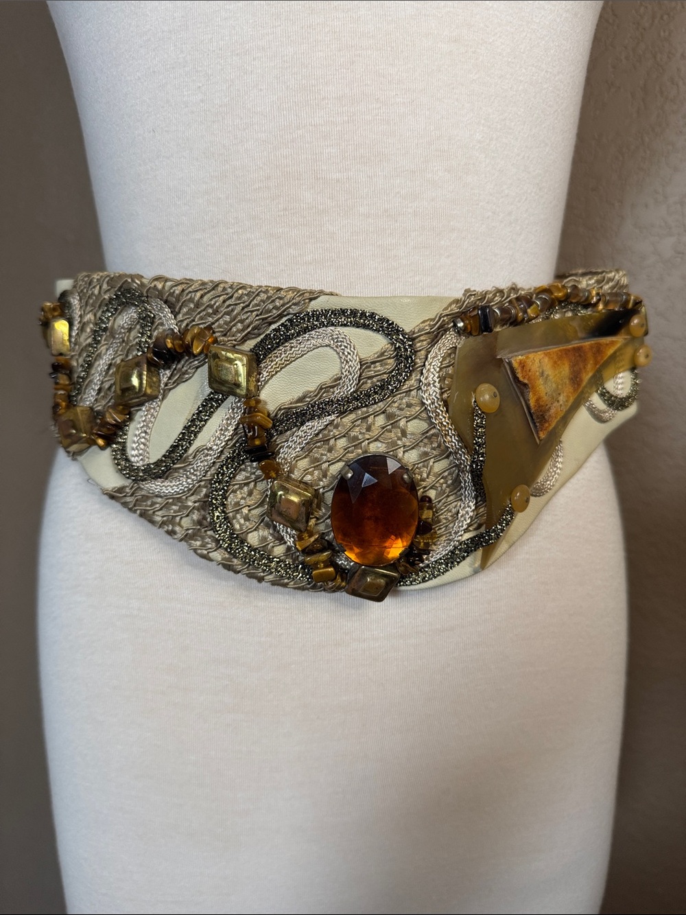 Gorgeous Vintage Circa 1986 Salena’s Collection Amber Embellished Statement Belt